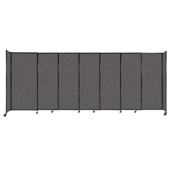 StraightWall Sliding Portable Partition 15'6" x 6' Charcoal Gray Fabric